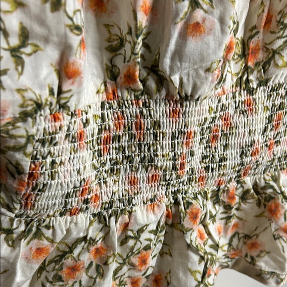 Free People Floral Blouse with Orange and Green Hues - Picture 8 of 8